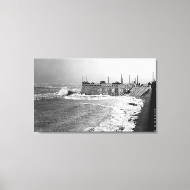 Seaside, Oregon Sou Wester Wave och Turnround Canvastryck (Framsida)