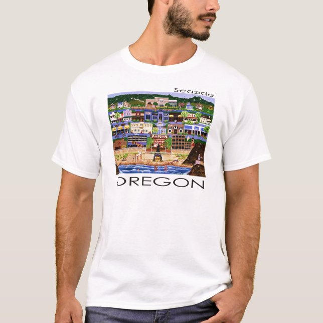 Seaside Oregon T Shirt (Framsida)