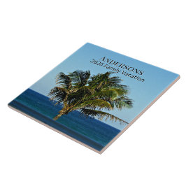 Seaside Palm Moment | Familjenamn & Resår Kakelplatta