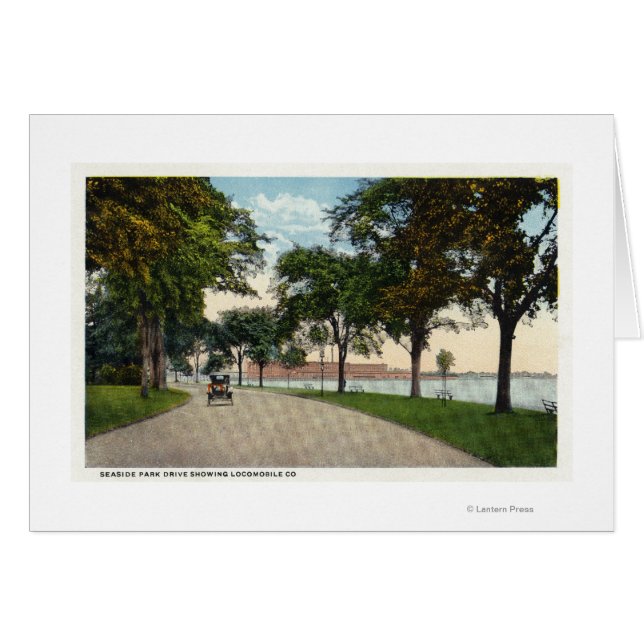 Seaside Park-enhetsvisning visar Locomobile Hälsningskort (Framsidan Horizontal)
