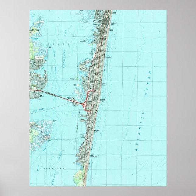 Seaside Park & NJ Shore Karta (1989) Poster (Framsidan)