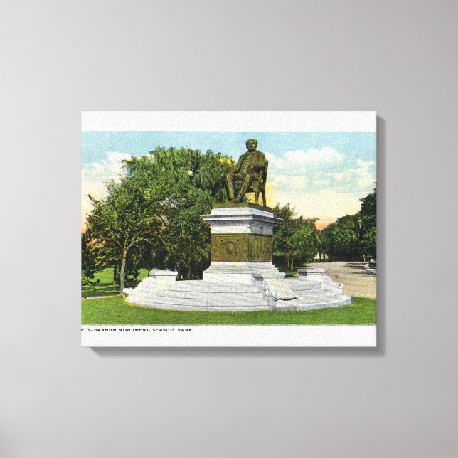 Seaside Park View of the P T Barnum Monument Canvastryck (Framsida)