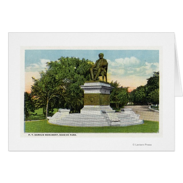 Seaside Park View of the P T Barnum Monument Hälsningskort (Framsidan Horizontal)