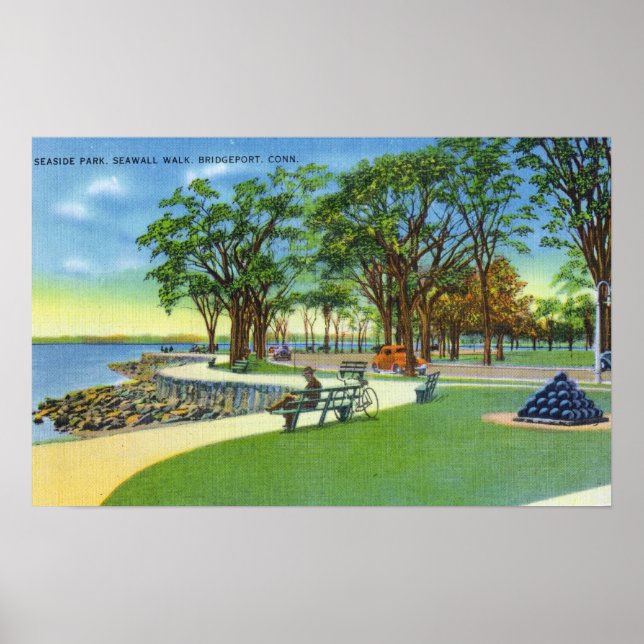 Seaside Park View of the Seawall Walk Poster (Framsidan)