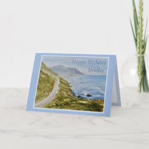 Seaside Personalize Namn Birthday Greetings Card Kort