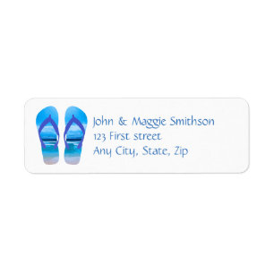 Seaside Photo on Flinflip flops Sandals Anpassning Returadress Etikett