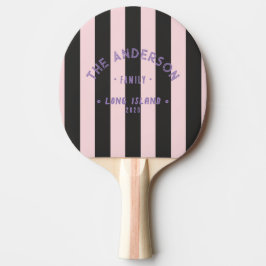 Seaside Pink Whisper & Black Stripe & Efternamn Pingisracket