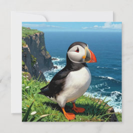 Seaside Puffin Illustration | Blank Kort