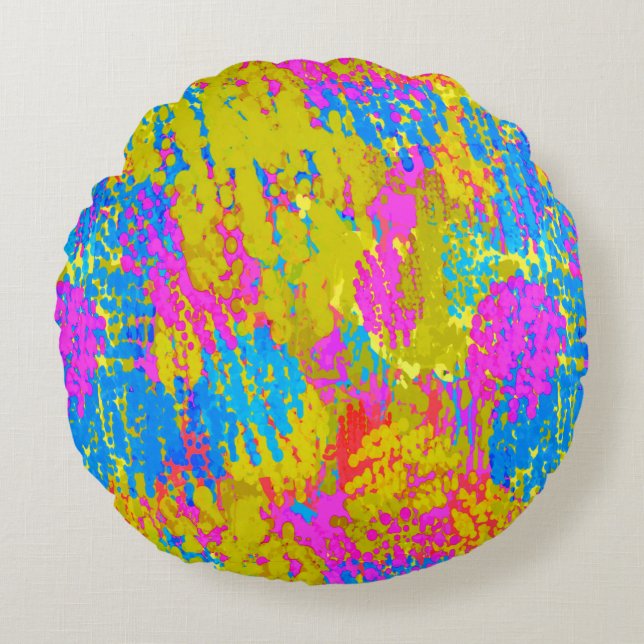 Seaside Random Splatter Rund Kudde (Framsidan)