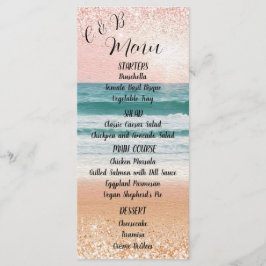 Seaside Romantik: Elegant Beach Wedding Menu Meny