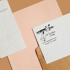 Seaside Rustic Elegant Fiskmåsar Självfärgande Stämpel