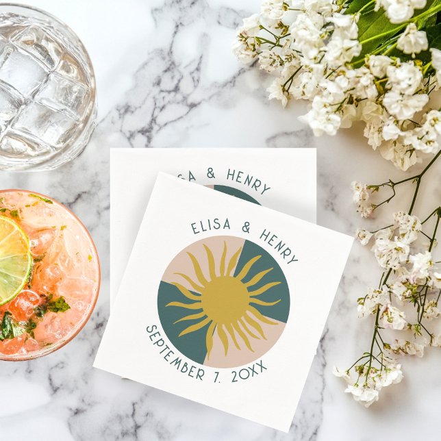 Seaside Soiree BRÖLLOP Engagment Modern ANPASSNING Pappersservett (Seaside Soiree WEDDING Engagment Modern CUSTOM Napkins
)