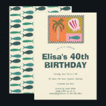 Seaside Soiree Modern Cute ANPASSNINGSBAR Födelsed Inbjudningar<br><div class="desc">Söt kort för perfekt för en roligt-inbjudan! Hand skapade konst åt dig! Perfekt för en havsbottenfödelsedag eller andra firande. FULLT ANPASSADE! Klicka på "Anpassa" ovan om du vill redigera texten. Klicka på "Redigera med verktyg" om du vill justera typsnitt, färg och placeringar och ta bort sol-formgivningen på baksidan om du...</div>