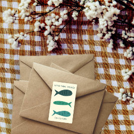 Seaside Soiree Möhippa Cute Fishes ANPASSNINGSBAR Rektangulärt Klistermärke