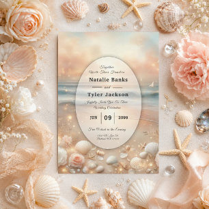Seaside Sparkle och Sunset Dreams Bröllop Inbjudningar