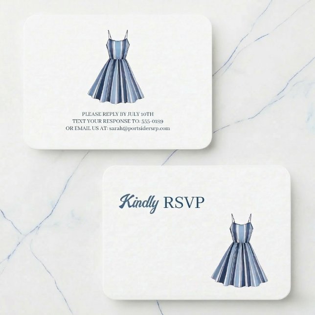 Seaside Stripes Celebration RSVP Tilläggskort (Simply beautiful response cards.)