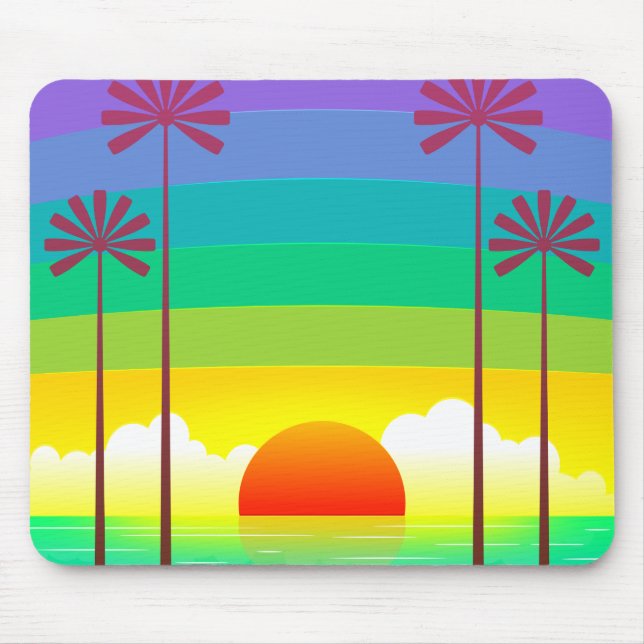 Seaside Sunset Mousepad Musmatta (Framsidan)