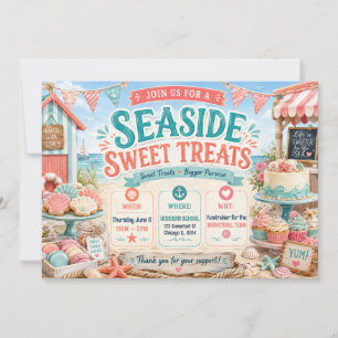 Seaside Sweet Treats Bakförsäljningsdesign Inbjudningar