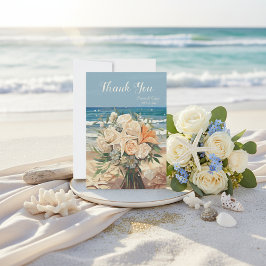 Seaside Theme Wedding Thank You Card Card Tack Kort