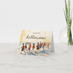 Seaside Trick-or-Treat - Coastal Halloween Card Tack Kort