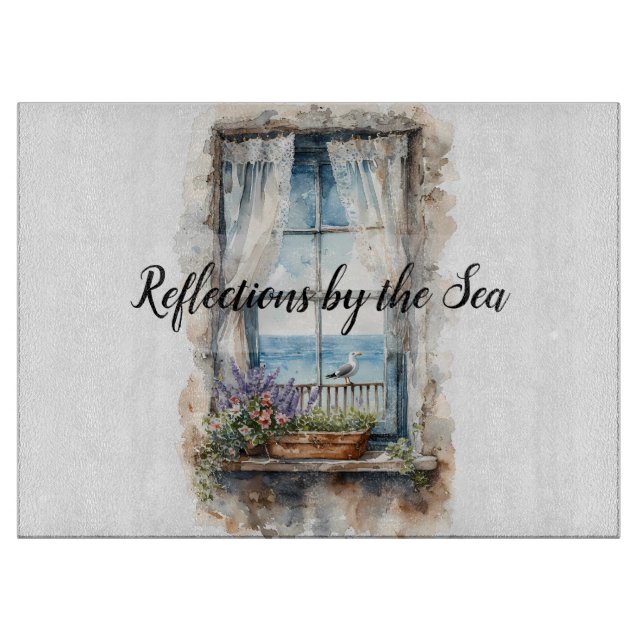 Seaside Window View Watercolor Coastal Scene (Framsidan)