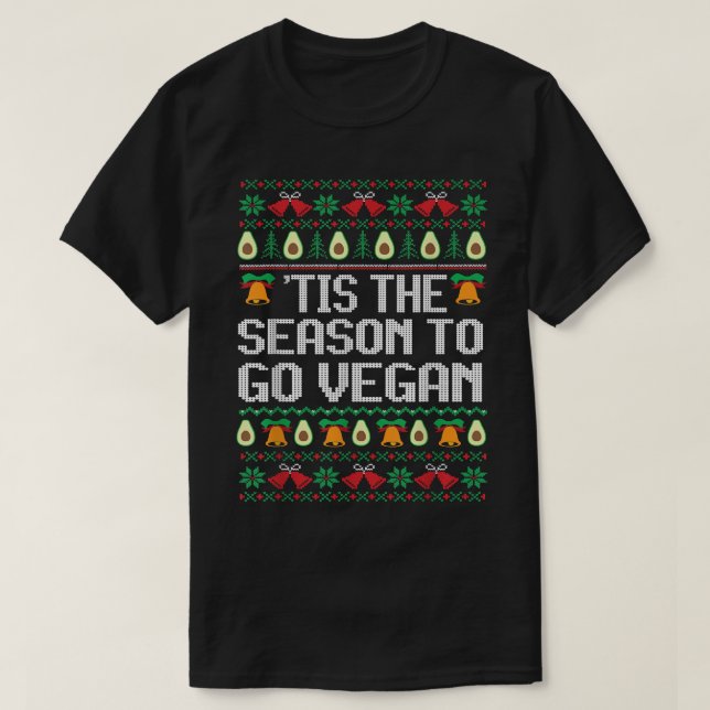 Season Go try Vegan Avocado Ugly Sweater T Shirt (Design framsida)