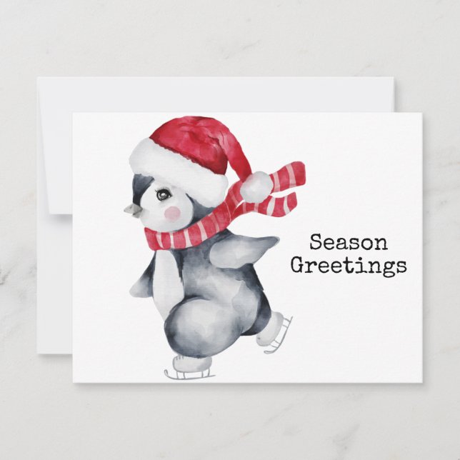 Season Greetings Penguin  Kort (Framsida)