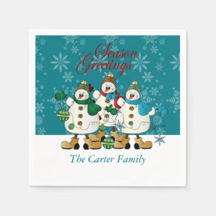 Season Greetings Snowmen Buddies Christmas Pappersservett