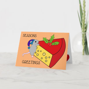 Season Hälsning Mouse Cheese Humor Funny Kort
