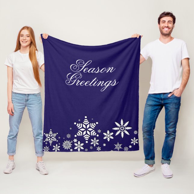 Season Hälsning Snöflingor | Blå ⭐ ⭐ ⭐ ⭐ ⭐ Fleecefilt (På plats)