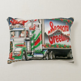 Season Hälsning Trucking Santa Prydnadskudde