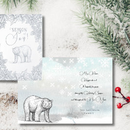 Season Joy Forest Bear-julhälsningar Silver Folierat Kort