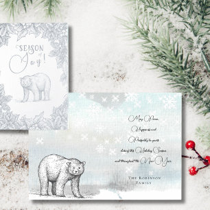 Season Joy Forest Bear-julhälsningar Silver Folierat Kort