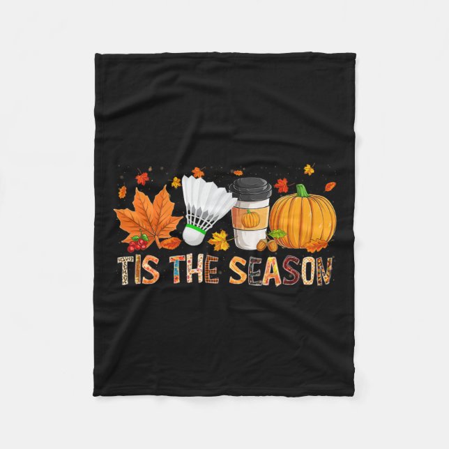 Season Leopard Pumpkin Badminton Halloween Fall Le Fleecefilt (Framsidan)