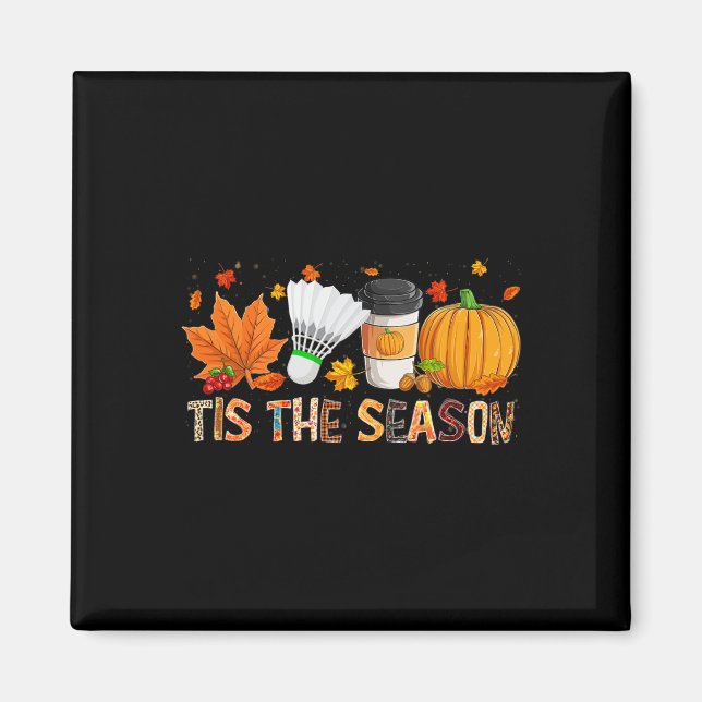 Season Leopard Pumpkin Badminton Halloween Fall Le Magnet (Framsidan)