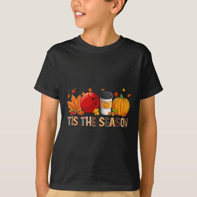 Season Leopard Pumpkin Bowling Halloween Fall Löv T Shirt (Framsida)