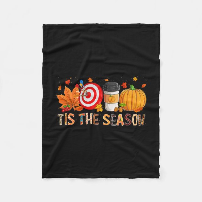 Season Leopard Pumpkin Darts Halloween Fall Löv Fleecefilt (Framsidan)