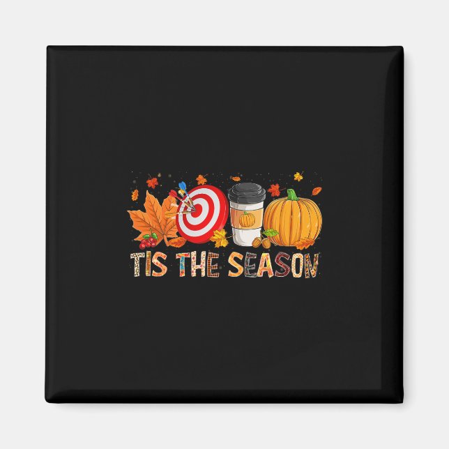 Season Leopard Pumpkin Darts Halloween Fall Löv Magnet (Framsidan)