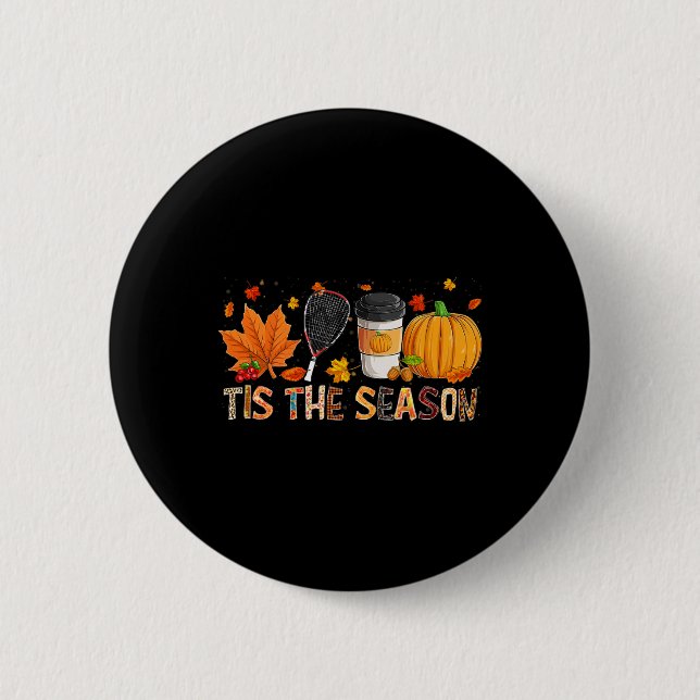 Season Leopard Pumpkin Racquetball Halloween Fall Knapp (Framsida)