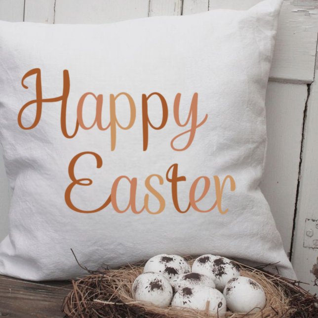 Season of Happy Easter, Cute Brown Lettering  Kudde (Skapare uppladdad)