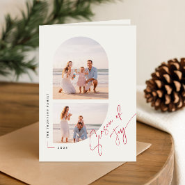 Season of Joy Elegant Script Family Photo Folded Helgkort