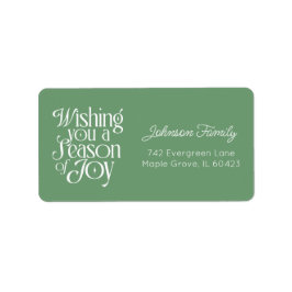 Season of Joy Holiday Label Personalized Large Adressetikett