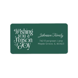 Season of Joy Holiday Label Personalized Large Adressetikett