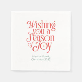 Season of Joy Holiday Napkins Personalized Pappersservett