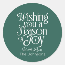 Season of Joy Holiday Sticker Personalized Runt Klistermärke