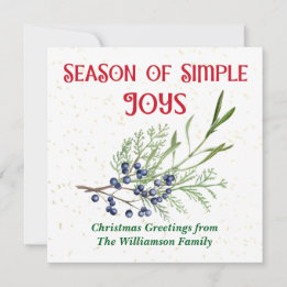 Season of Simple Joys Blue Juniper Christmas Julkort