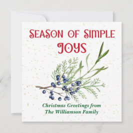 Season of Simple Joys Blue Juniper Christmas Julkort