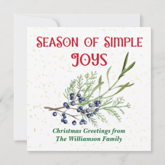 Season of Simple Joys Blue Juniper Christmas Julkort
