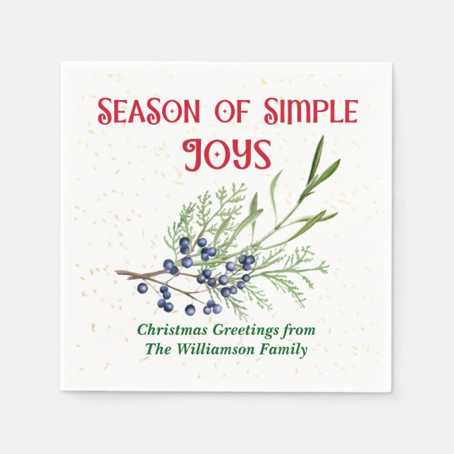 Season of Simple Joys Blue Juniper Christmas Pappersservett (Framsidan)