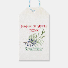 Season of Simple Joys Blue Juniper Christmas Presentetikett